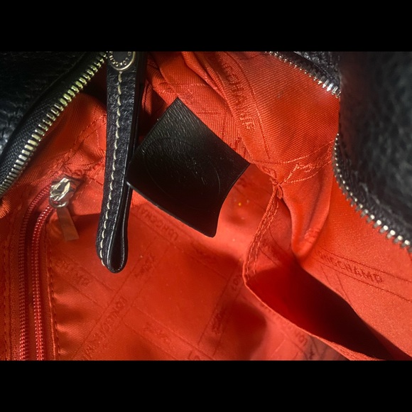 LONGCHAMP VTG BLK LEATHER GORG TOTE Bag LUX - Picture 11 of 13